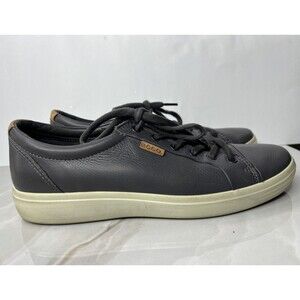 ECCO Soft 7 Sz 43 Us 9 9.5 Men Leather Shoes Street Sneakers Gray